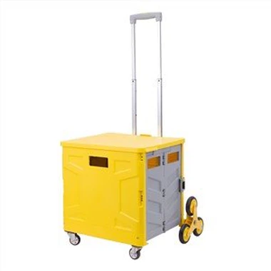 ভাঁজ প্লাস্টিকের ক্রেট ট্রলি